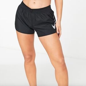 Nike Running Dri-FIT Swoosh mid-rise brief-lined shorts in black Size‎ Small